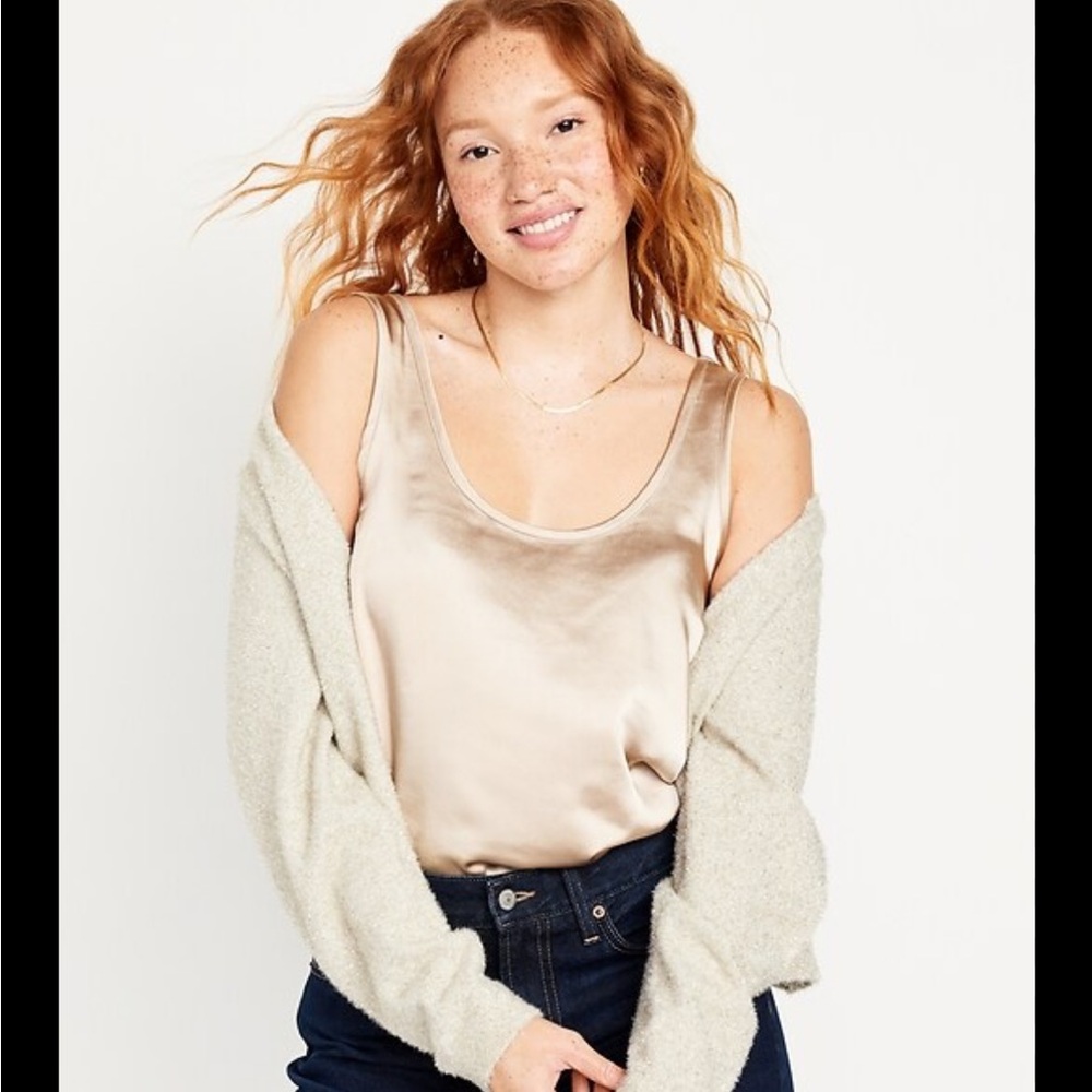 Silk champagne tank size 2X